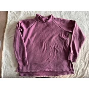 Gaiam Lavender Open-Back Yoga Sweater - Cozy Athleisure Pullover Size Large